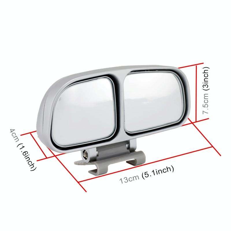 Left Side Rear View Blind Spot Mirror Universal adjustable Wide Angle Auxiliary Mirror(Black)