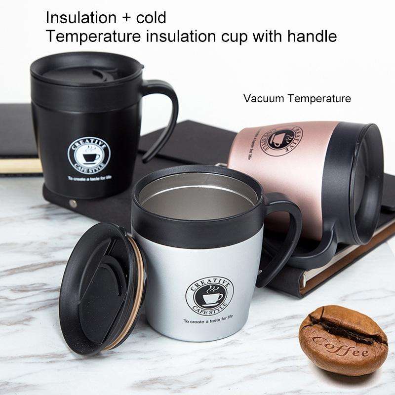 Handle Coffee Mug Stainless Steel Thermos Cups Vacuum Flask Water Bottle Bussiness Portable Therm...