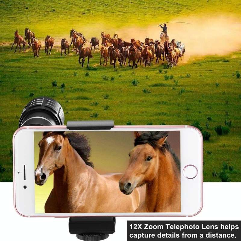 Universal 18X Magnification Lens Mobile Phone 3 in 1 Telescope + Tripod Mount + Mobile Phone Clip...