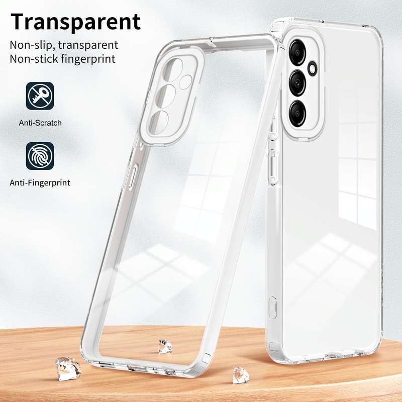For Samsung Galaxy A24 4G 3 in 1 Clear TPU Color PC Frame Phone Case(White)