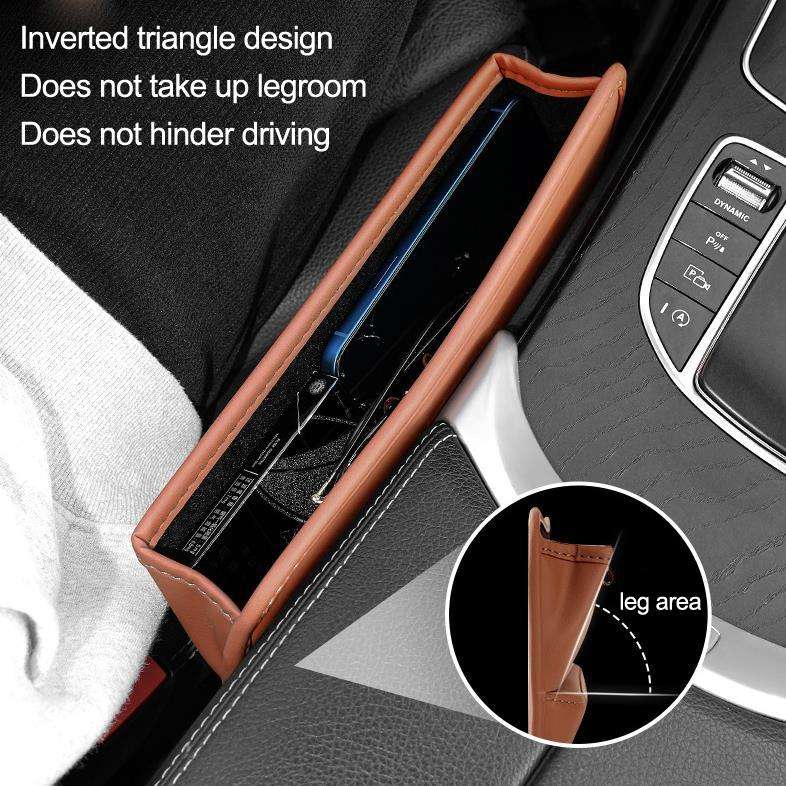 Car Seat Sewing Box Central Control Slot Storage Bag(Brown)