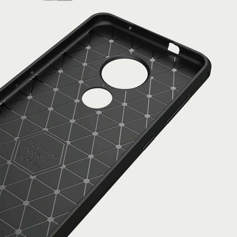 For Nokia 7.2 & 6.2 Brushed Texture Carbon Fiber TPU Protective Case(Black)