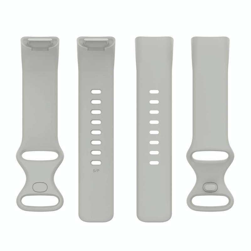 For Fitbit Charge 5 Silicone Watch Band, Size:L(Rock Grey)