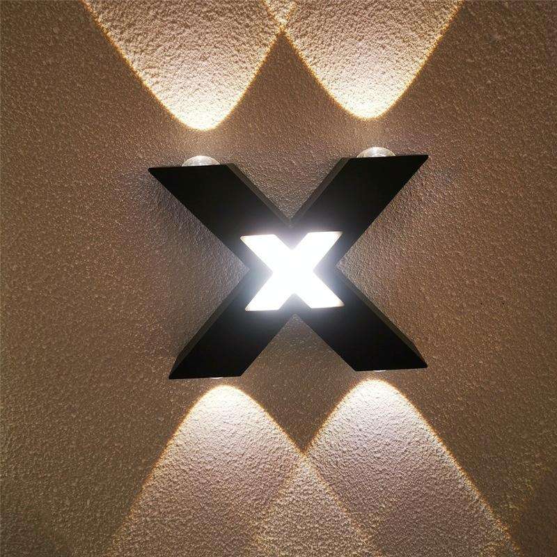 Bedroom Background Wall Lighting Outdoor Courtyard Waterproof Wall Lamp, Light color: White(Black)