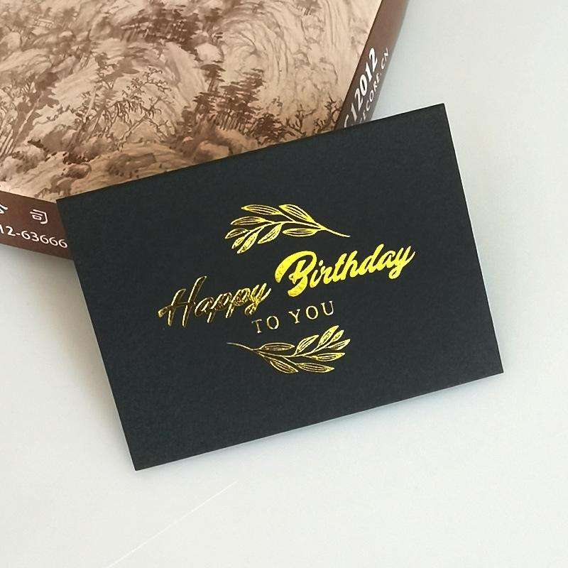 100 PCS Wedding Blessing Card Thank You Message Gift Decoration Card Bronzing Flower Greeting Car...