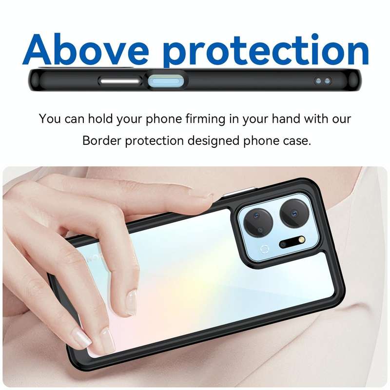 For Honor X7A Colorful Series Acrylic + TPU Phone Case(Black)