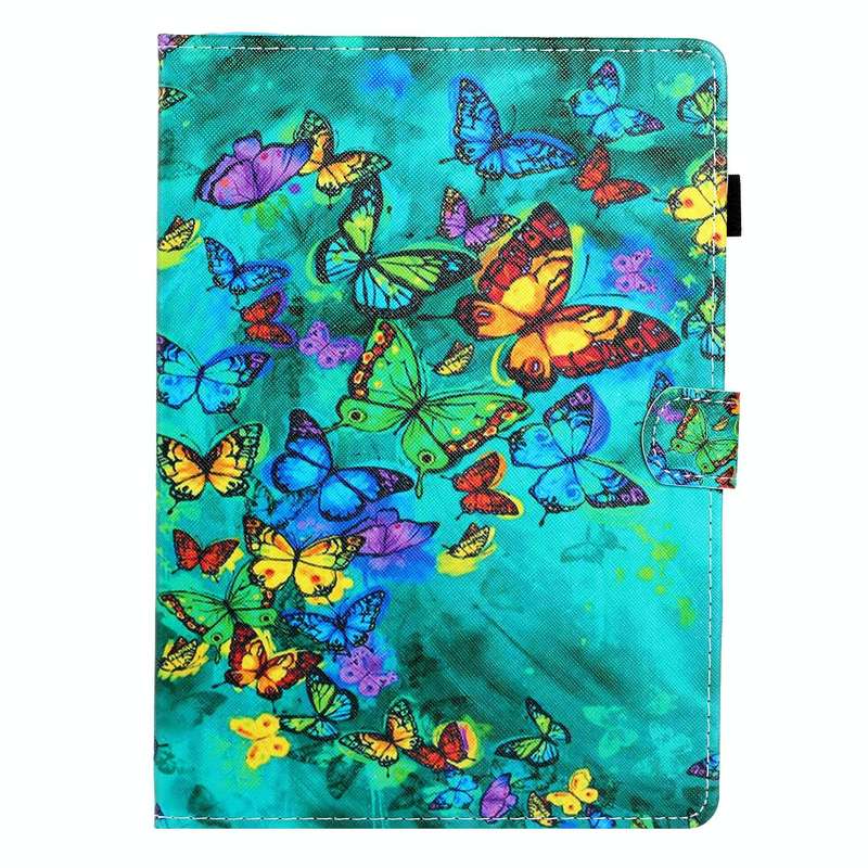 For Samsung Galaxy Tab A9+ Coloured Drawing Stitching Flip PU Tablet Case with Sleep / Wake-up Fu...