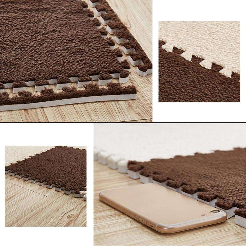 2 PCS Living Room Bedroom Children Kids Soft Carpet Magic Patchwork Jigsaw Splice Heads Climbing ...