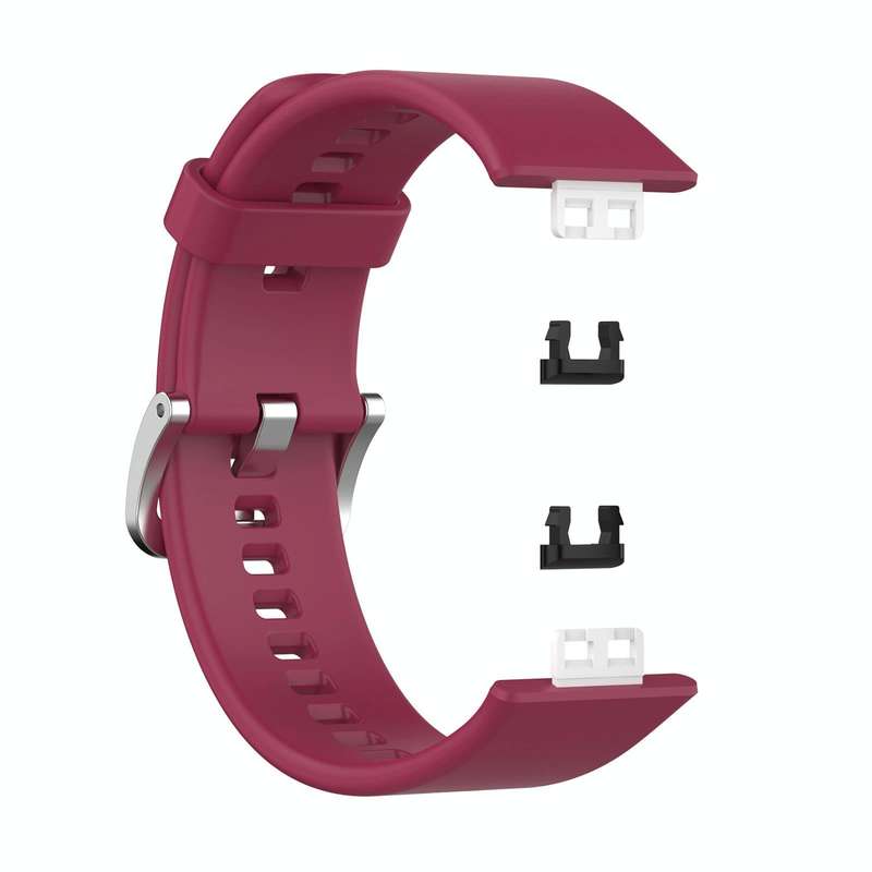 For Huawei Watch Fit TIA-B09 Silicone Watch Band(wine red)