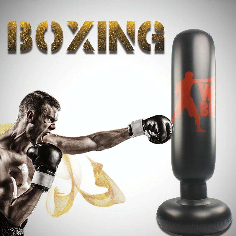 Fitness Vertical Inflatable Punching Bag Boxing Column Tumbler Punching Bag Catharsis Column, Hei...