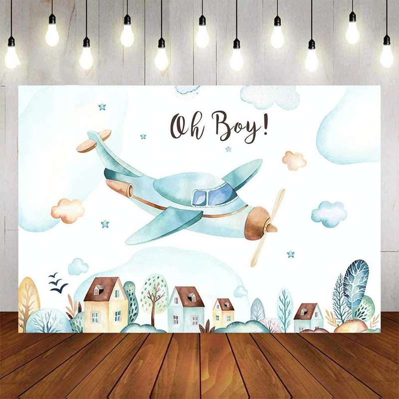 150x100cm Aircraft Theme Birthday Background Cloth Party Decoration Photography Background