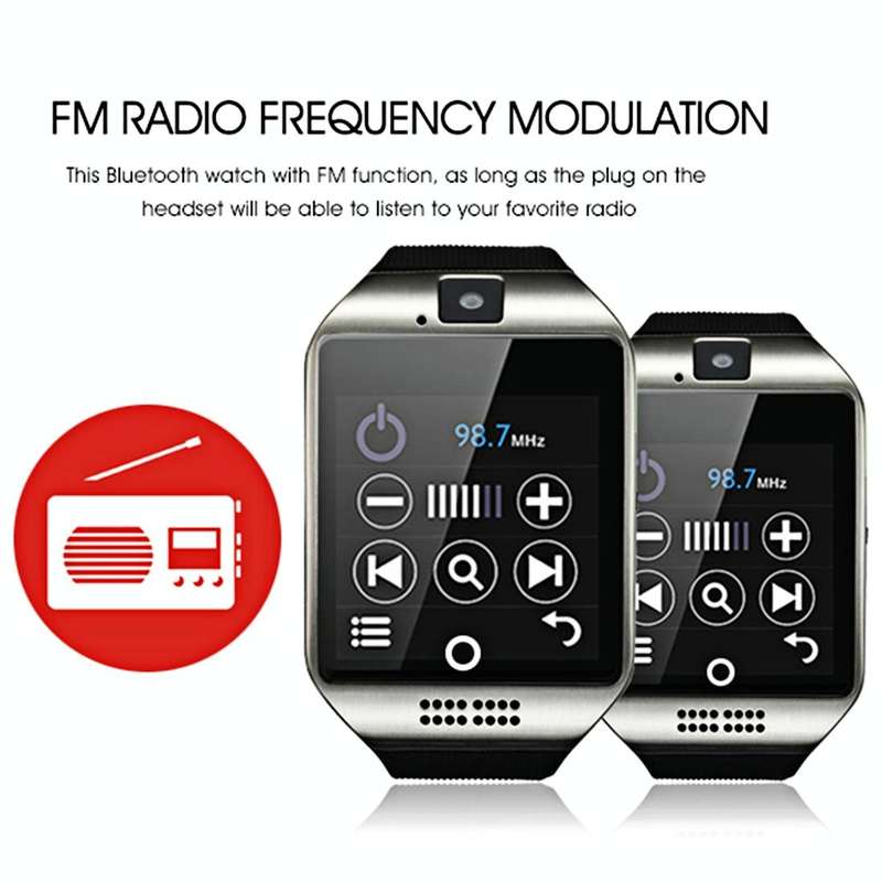 Q18 1.54 inch TFT Screen MTK6260A 360MHz Bluetooth 3.0 Smart Watch Phone, 128M + 64M Memory(Black)
