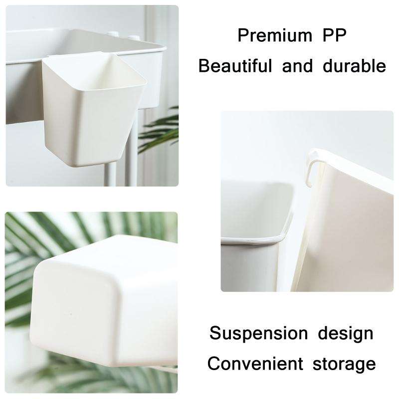 4 PCS Home Cart Back Hanging Plastic Storage Basket(Pink)