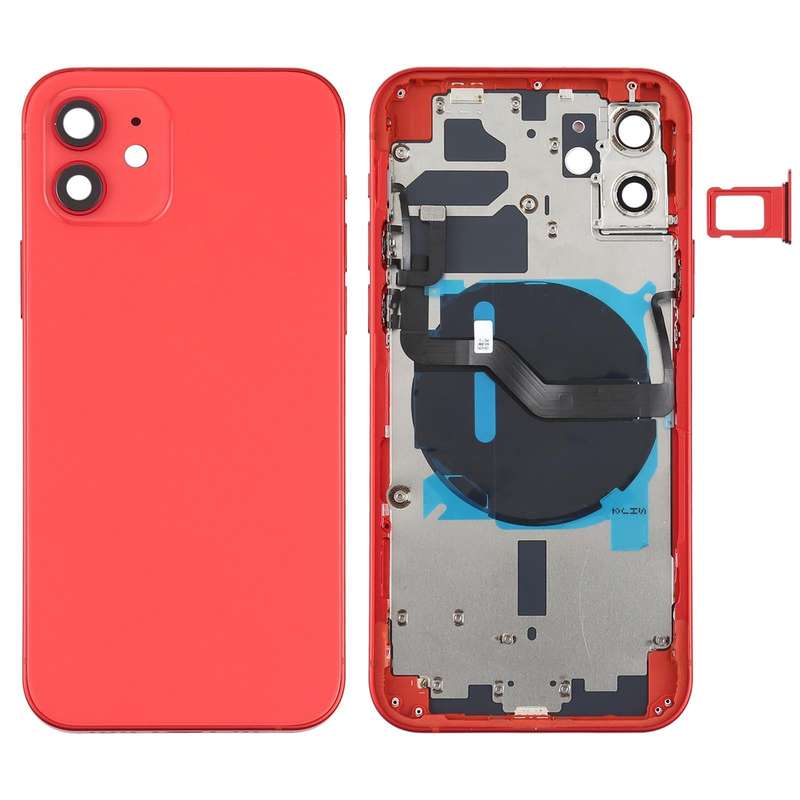 Battery Back Cover (with Side Keys & Card Tray & Power + Volume Flex Cable & Wireless Charging Mo...