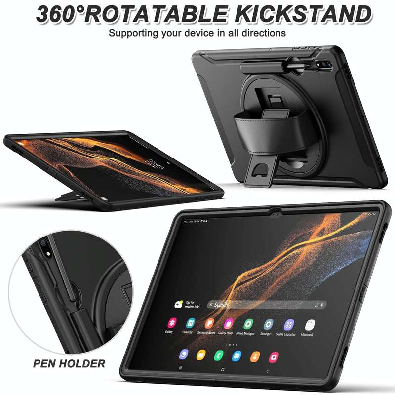 For Samsung Galaxy Tab S8 Ultra Shockproof TPU + PC Tablet Case(Black)