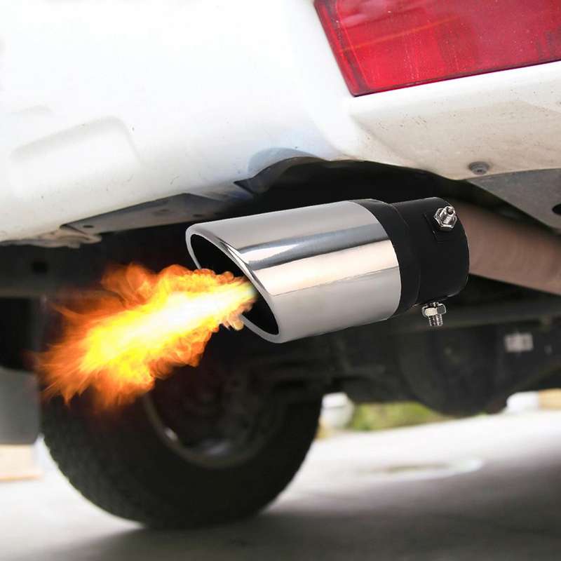 Universal Car Styling Stainless Steel Straight Bolt-on Exhaust Tail Muffler Tip Pipe with Mesh(Bl...