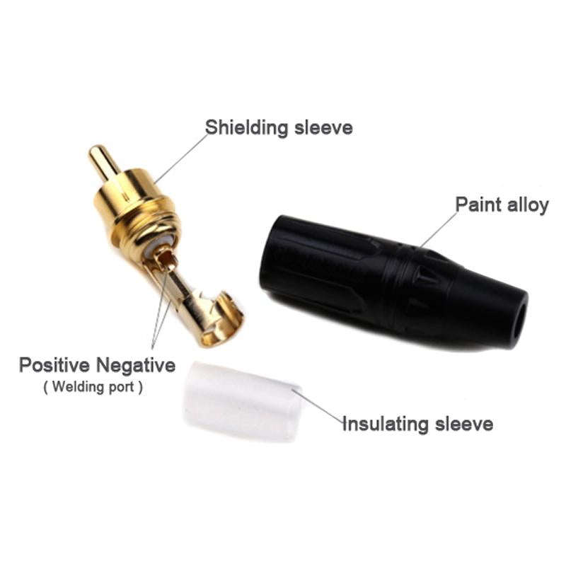 Pure Copper Soldered RCA Male Audio/Video Plug Assembled With AV Lotus Connector(Red)