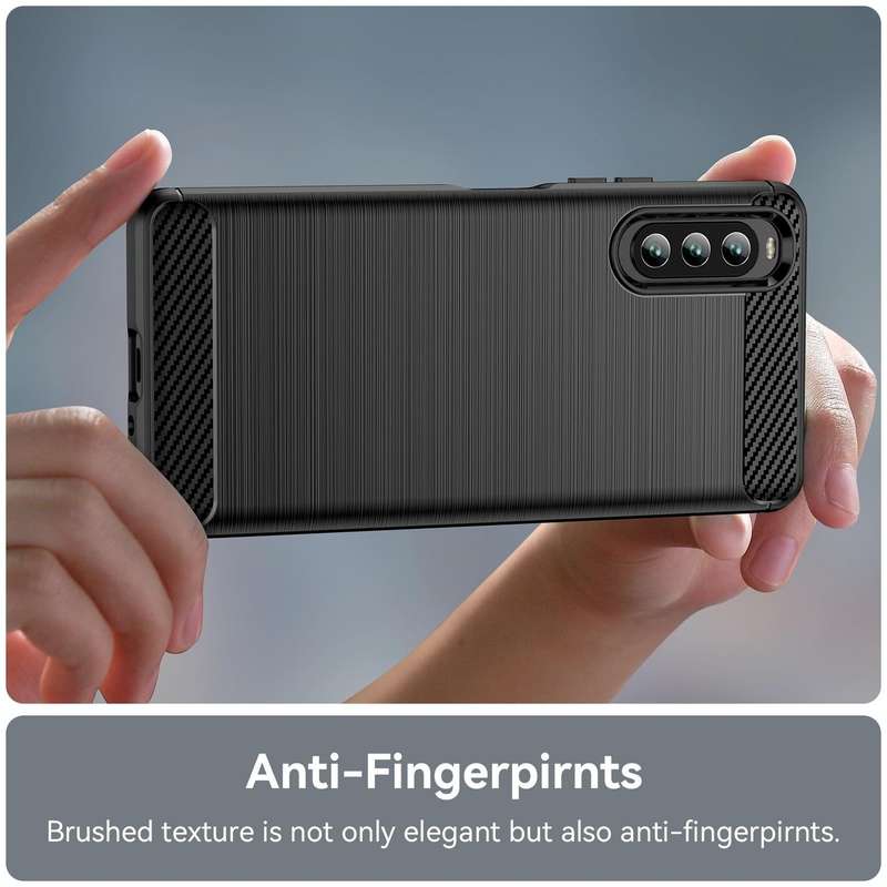 For Sony Xperia 10 IV Brushed Texture Carbon Fiber TPU Phone Case(Black)
