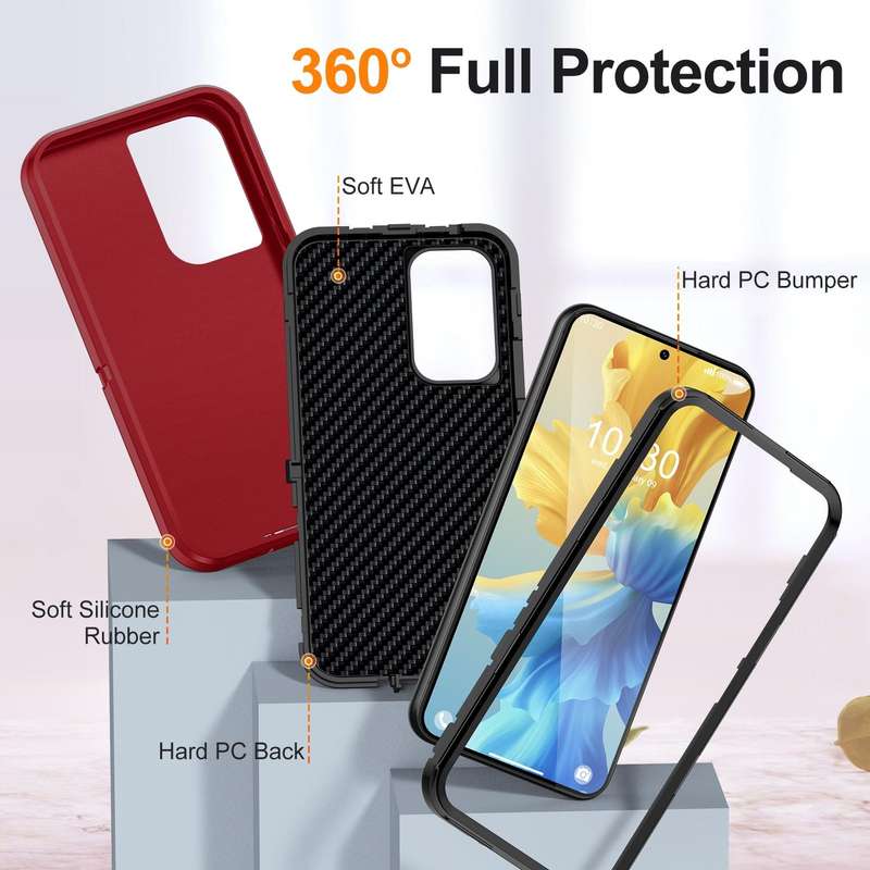 For Samsung Galaxy A54 Life Waterproof Rugged Phone Case(Red + Black)