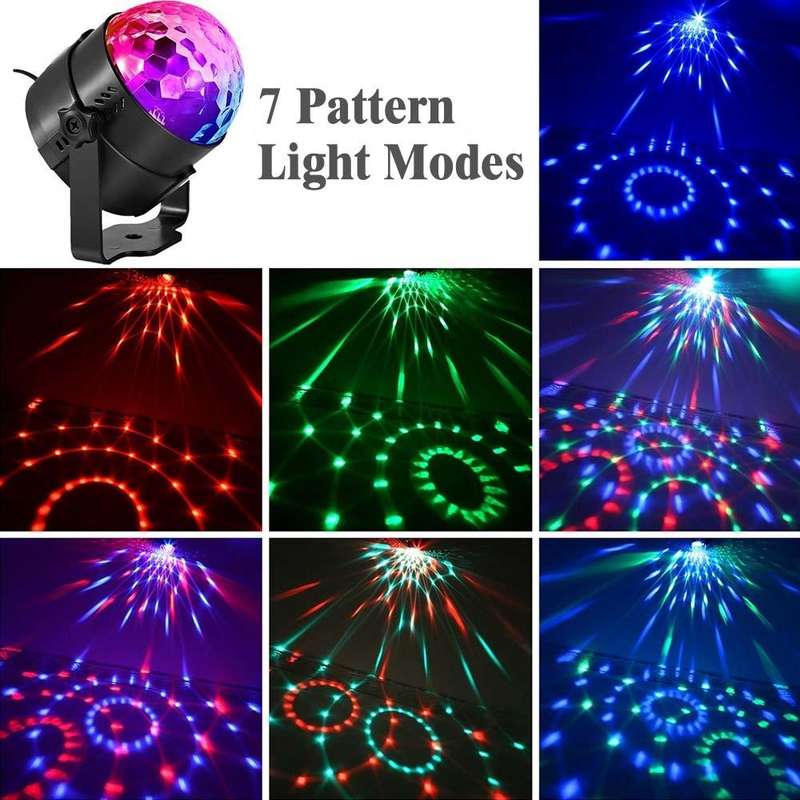 YouOKLight YK2278 3W Sound Activated Party DJ Lighting RBG Disco Ball Strobe Lamp Stage Par Light...
