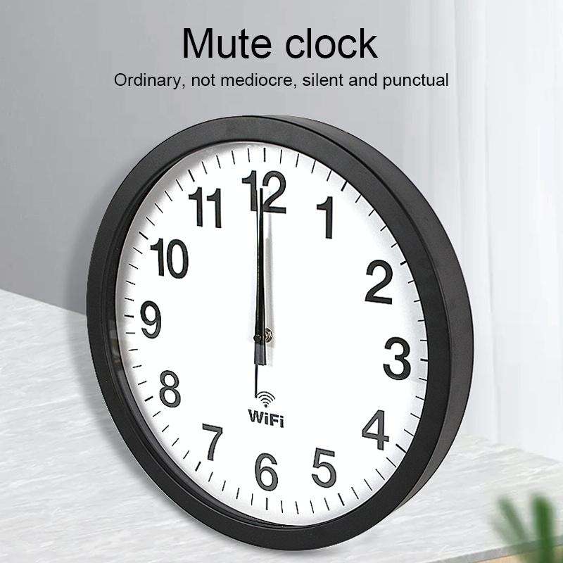 Smart Network Automatic Time Synchronization Wifi Wall Clock Modern Minimalist Silent Living Room...