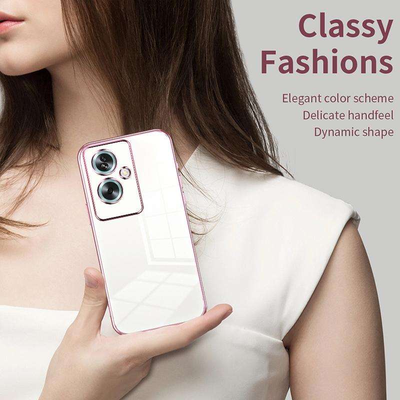 For OPPO A79 5G / A2 Transparent Plating Fine Hole Phone Case(Purple)