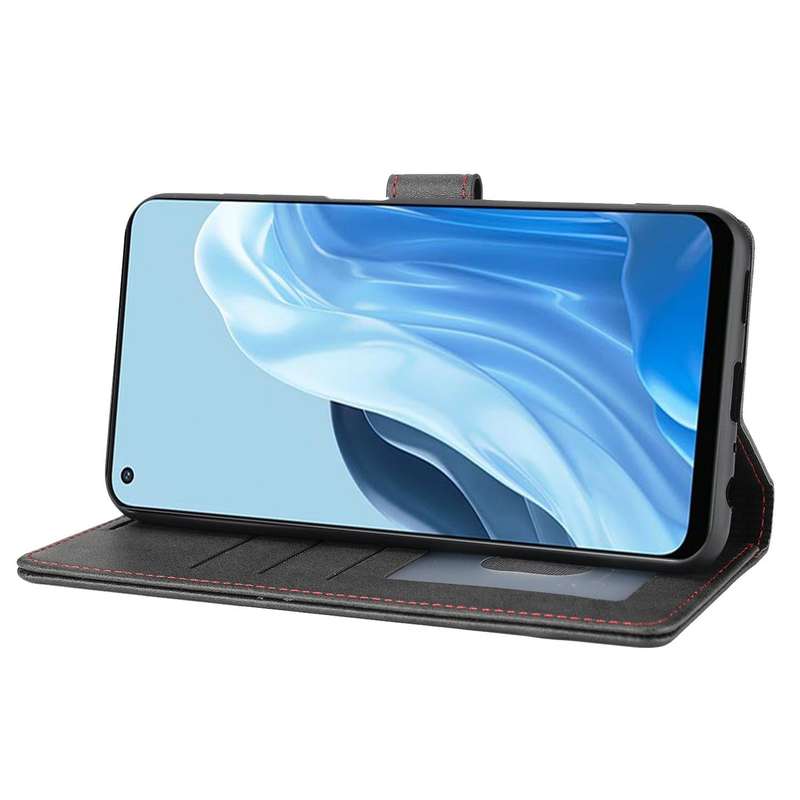 For OPPO Reno7 5G Classic Wallet Flip Leather Phone Case(Black)