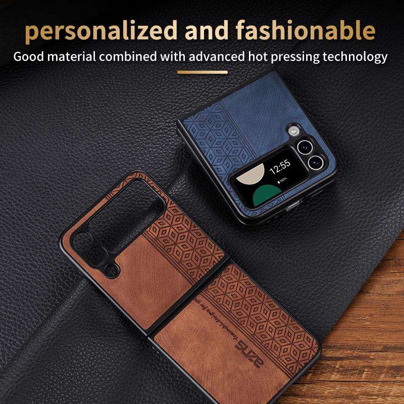 For Samsung Galaxy Z Flip4 5G AZNS 3D Embossed Skin Feel Phone Case(Brown)