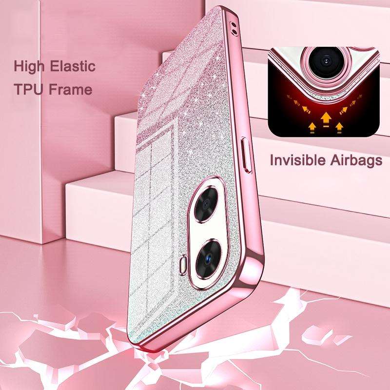 For Huawei nova 10 SE Gradient Glitter Powder Electroplated Phone Case(Silver)