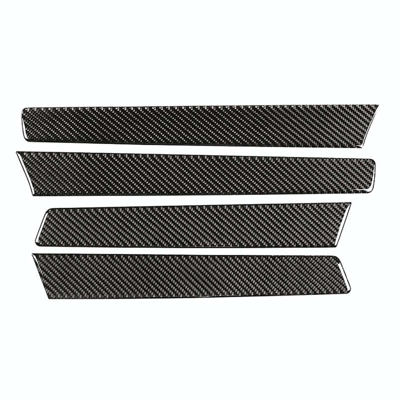 4 PCS Car Carbon Fiber Door Panel Decorative Sticker for Volkswagen Touareg 2011-2018