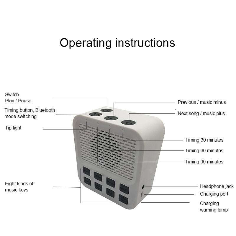 C10 White Noise Electronic Bluetooth Sleep Instrument Baby Music Sleep Therapy Physiotherapy Inst...