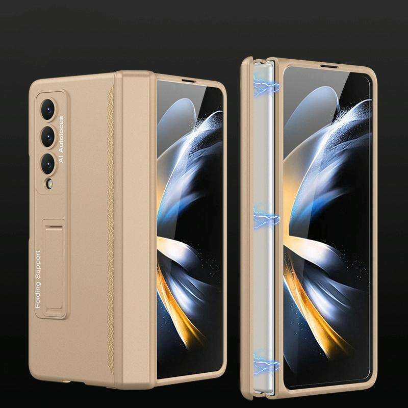 For Samsung Galaxy Z Fold4 GKK Magnetic Hinged Folding Full Phone Case(Champagne Gold)