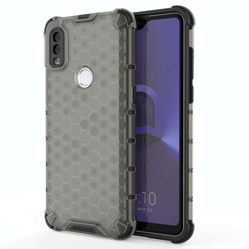 For Alcatel 1V (2020) Shockproof Honeycomb PC + TPU Case(Black)