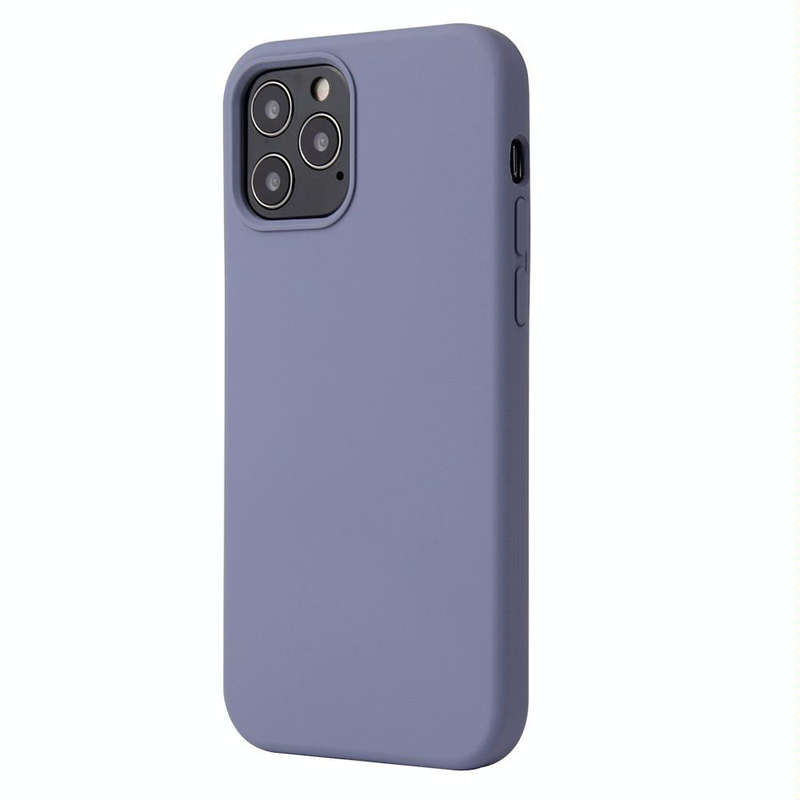 For iPhone 12 mini Solid Color Liquid Silicone Shockproof Protective Case(Lavender Grey)