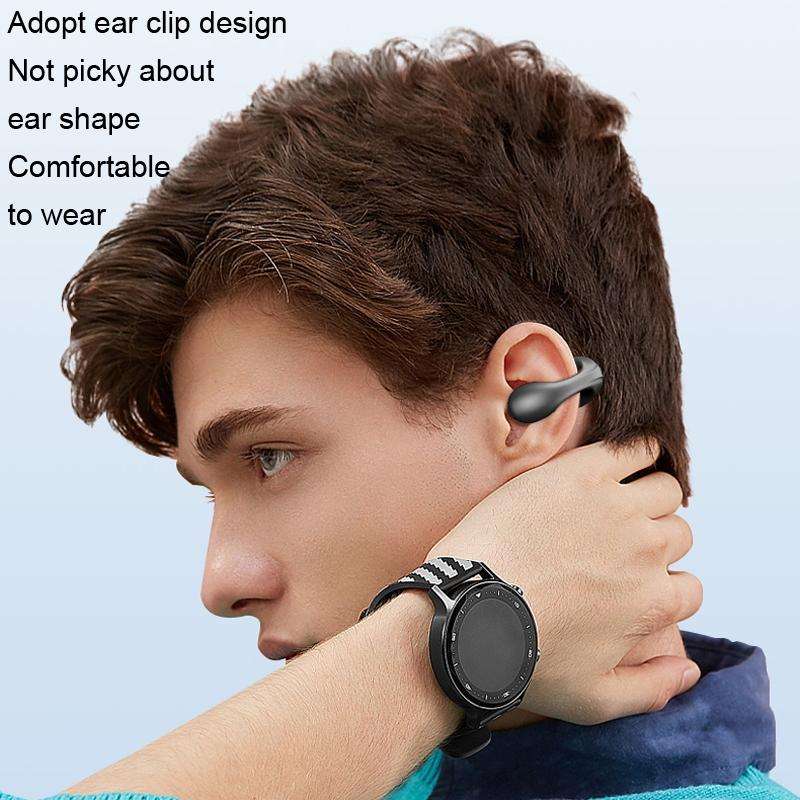 Single Ear Bone Conduction Bluetooth Earphone In-Ear Wearable Running Sports Mini(White)