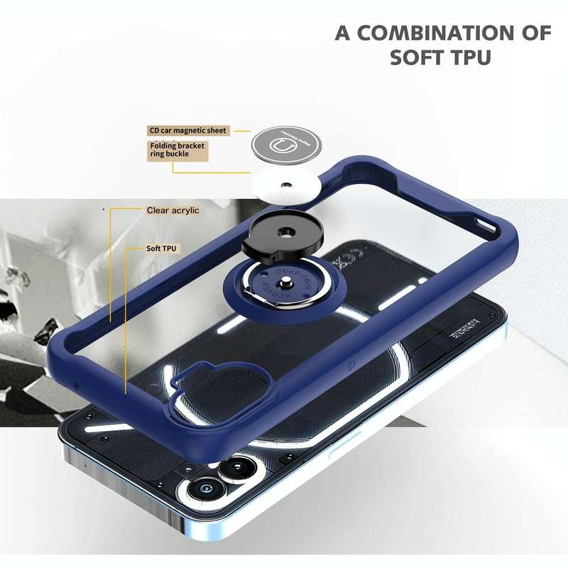 For Nothing Phone 1 Q Shadow 1 Series TPU + PC Phone Case with Ring Holder(Red)