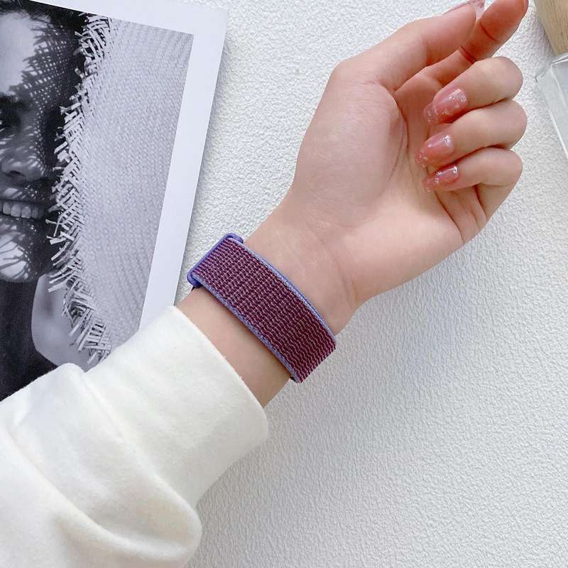 For Fitbit Versa 3 Nylon Rubber Buckle Watch Band(Black Grey)