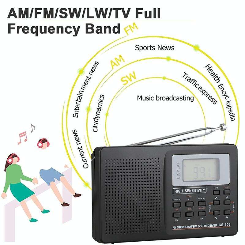 CS-106 9KHZ Multifunctional Full Band Digital Demodulation Stereo Radio Receiver