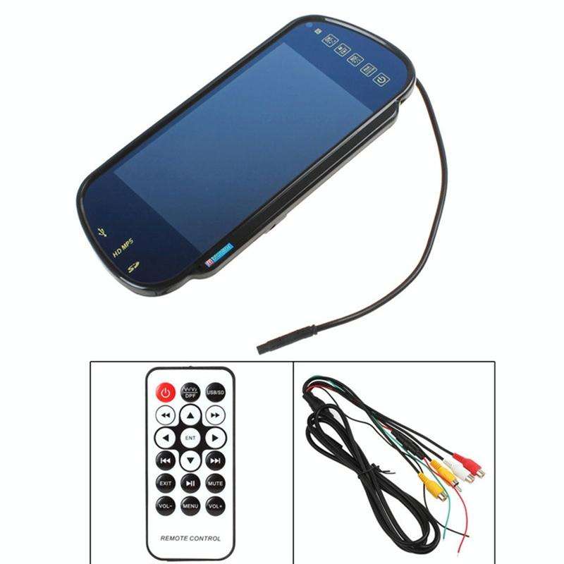 PZ-710 7.0 inch TFT LCD Car Rearview Mirror Monitor with Remote Control, Support Bluetooth / MP5 ...