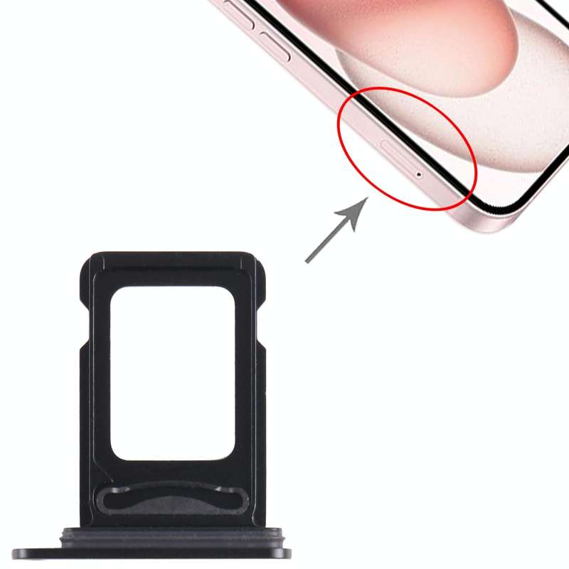 For iPhone 15 Plus SIM + SIM Card Tray (Black)
