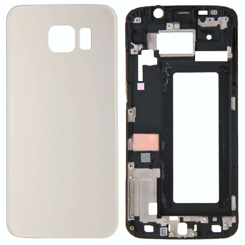 For Galaxy S6 Edge / G925 Full Housing Cover (Front Housing LCD Frame Bezel Plate + Battery Back ...