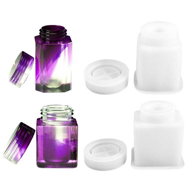 DIY Crystal Epoxy Silicone Mold Combination Set, Shape: Width+High Square Bottle