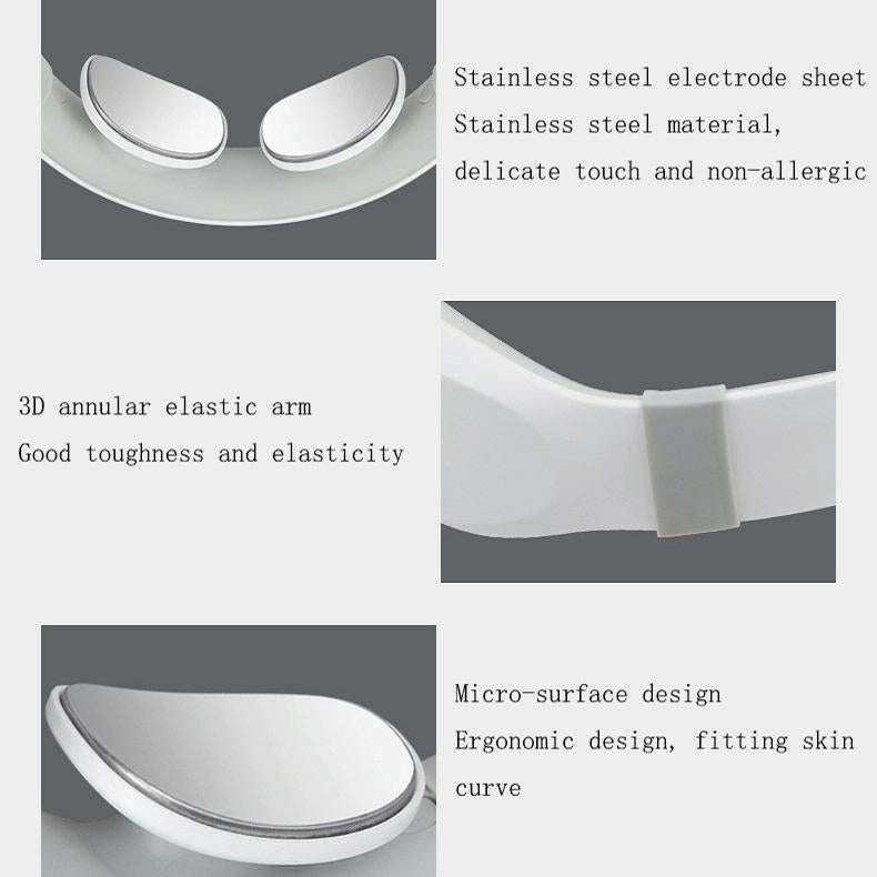 Smart Charging Neck Pulse Cervical Massager, Specification: English(White)