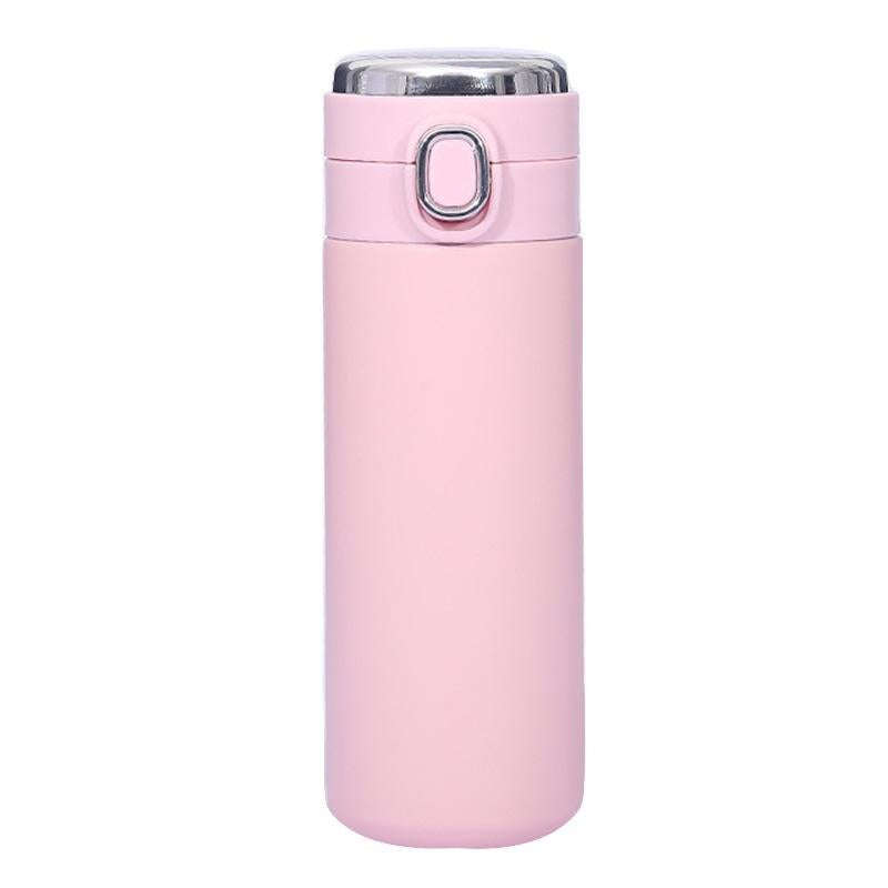Smart Temperature Measurement Digital Display Stainless Steel Vacuum Flask Cup, Capacity:420ml(Pink)