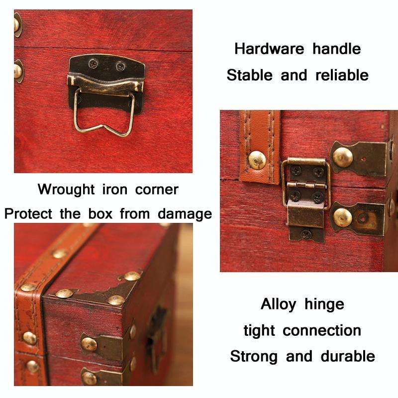 Antique Square Jewelry Storage Box Film And Television Props Wooden BoxSpecification 3 PCS / Set ...