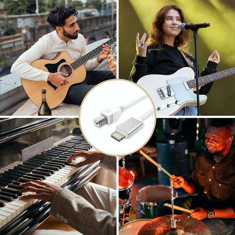 1m 8 Pin to USB + MIDI Electronic Music Instrument & OTG & Charging Multifunctional Cable Compati...