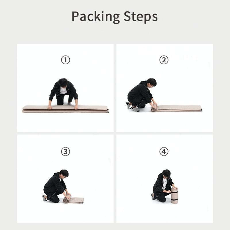 Naturehike NH20DZ002 Outdoor Camping Automatic Inflatable Sponge Sleeping Pad for Single (Almond ...