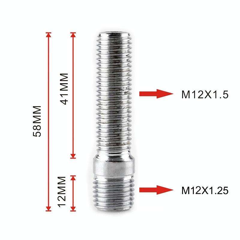 20 PCS 5.8cm Universal Car Modification Extended Wheels Stud Conversion M12x1.25 to M12x1.5 Screw...