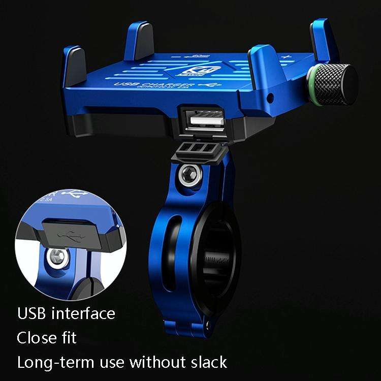 Kewig M6 Aluminum Alloy Motorcycle Mobile Phone Bracket Rechargeable With Switch Waterproof Stabl...