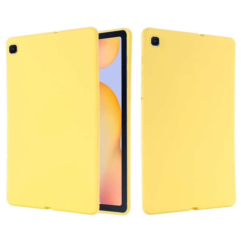For Samsung Galaxy Tab S6 Lite Solid Color Liquid Silicone Shockpoof Tablet Case(Yellow)